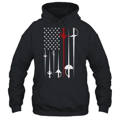 Fencing Art For Men Women American US Flag Fencing Coach Shirt & Hoodie | teecentury