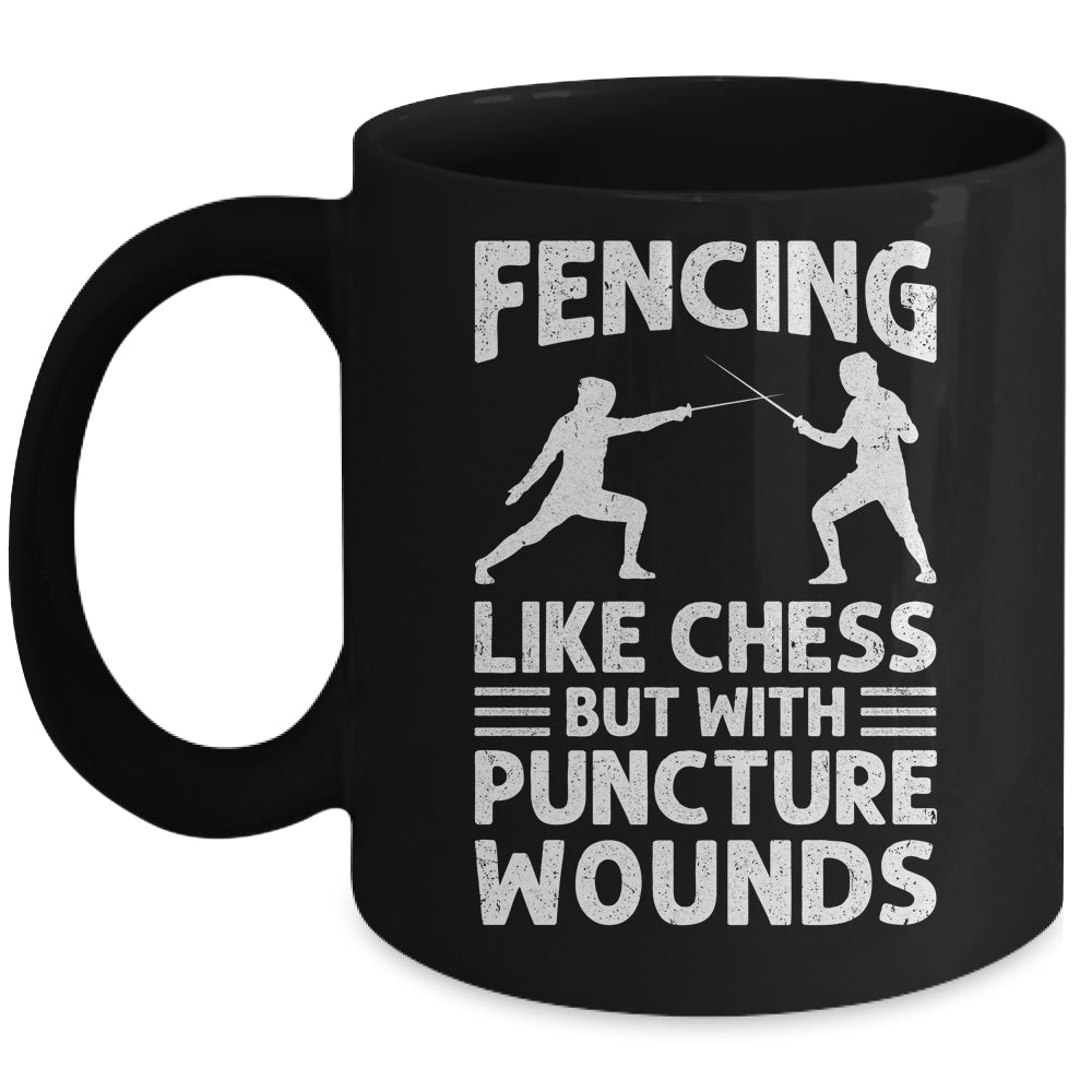 Fencing Like Chess Design For Men Women Fencer Fencing Sport Mug | teecentury