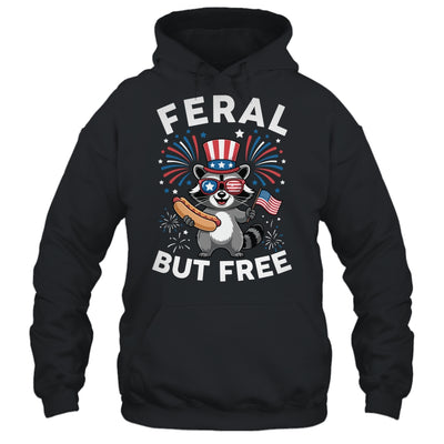 Feral But Free Patriotic Raccoon 4th Of July Raccoon Hotdog Shirt & Tank Top | teecentury