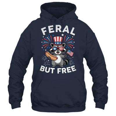 Feral But Free Patriotic Raccoon 4th Of July Raccoon Hotdog Shirt & Tank Top | teecentury