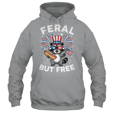 Feral But Free Patriotic Raccoon 4th Of July Raccoon Hotdog Shirt & Tank Top | teecentury