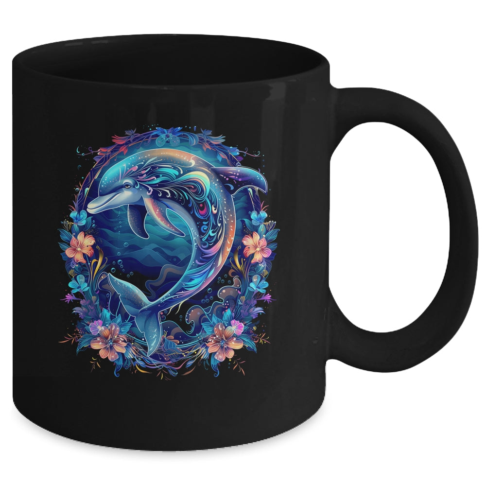 Festive Charming Cute Dolphin Lover Artwork Men Women Kids Mug | teecentury