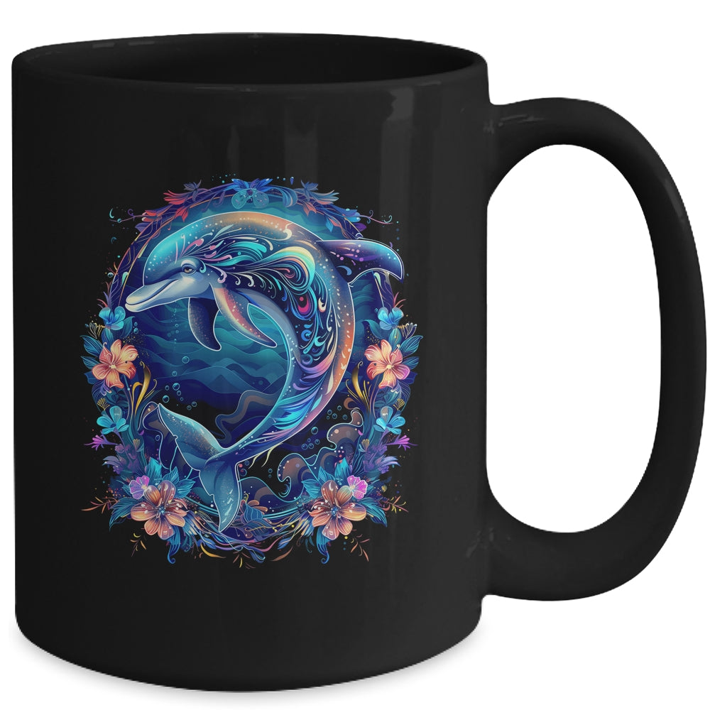Festive Charming Cute Dolphin Lover Artwork Men Women Kids Mug | teecentury