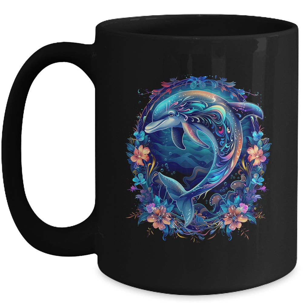 Festive Charming Cute Dolphin Lover Artwork Men Women Kids Mug | teecentury