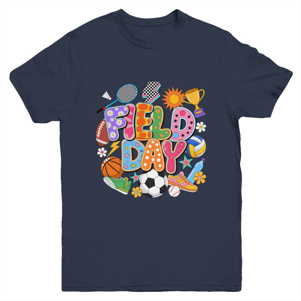 Field Day Fun Day Let The Games Begin Teacher Kids Trip Youth Shirt | teecentury