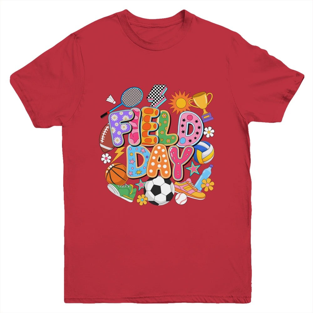 Field Day Fun Day Let The Games Begin Teacher Kids Trip Youth Shirt | teecentury