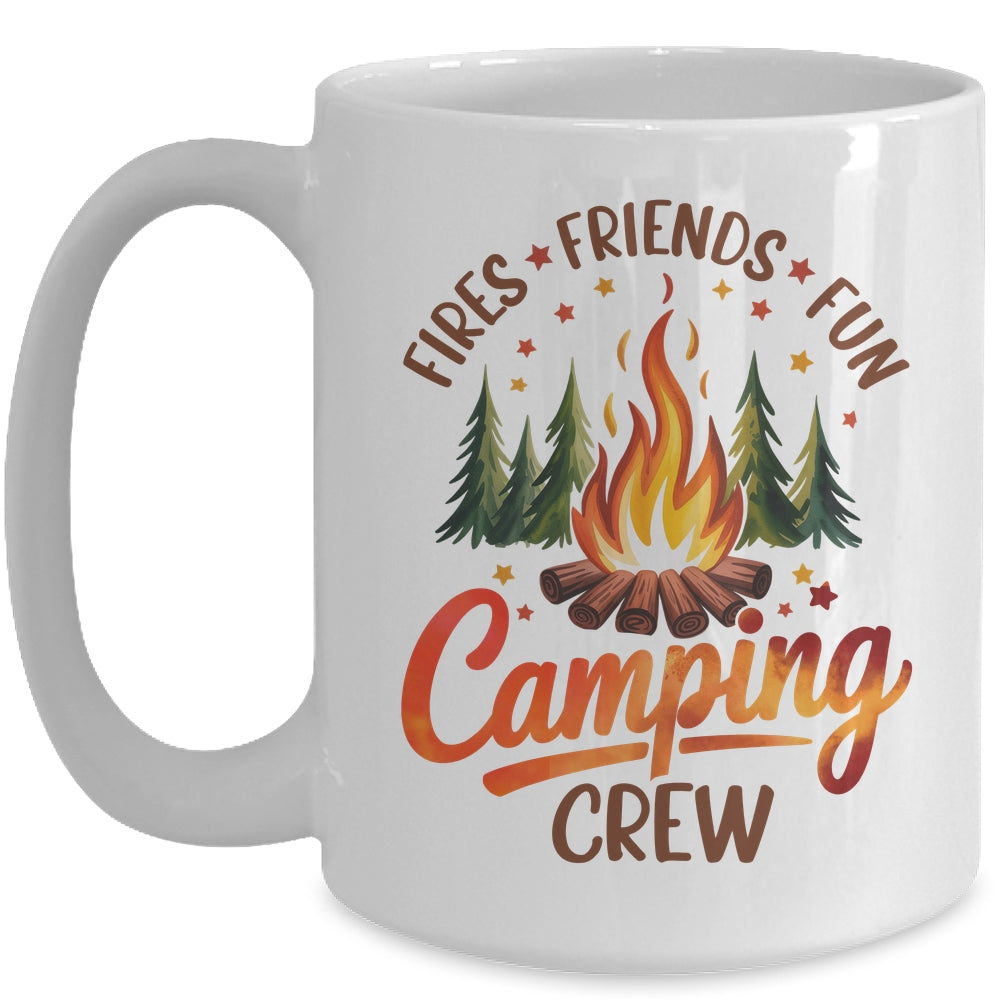 Fires Friends Fun Camping Crew Summer Camp Campfire Vacation Mug | teecentury