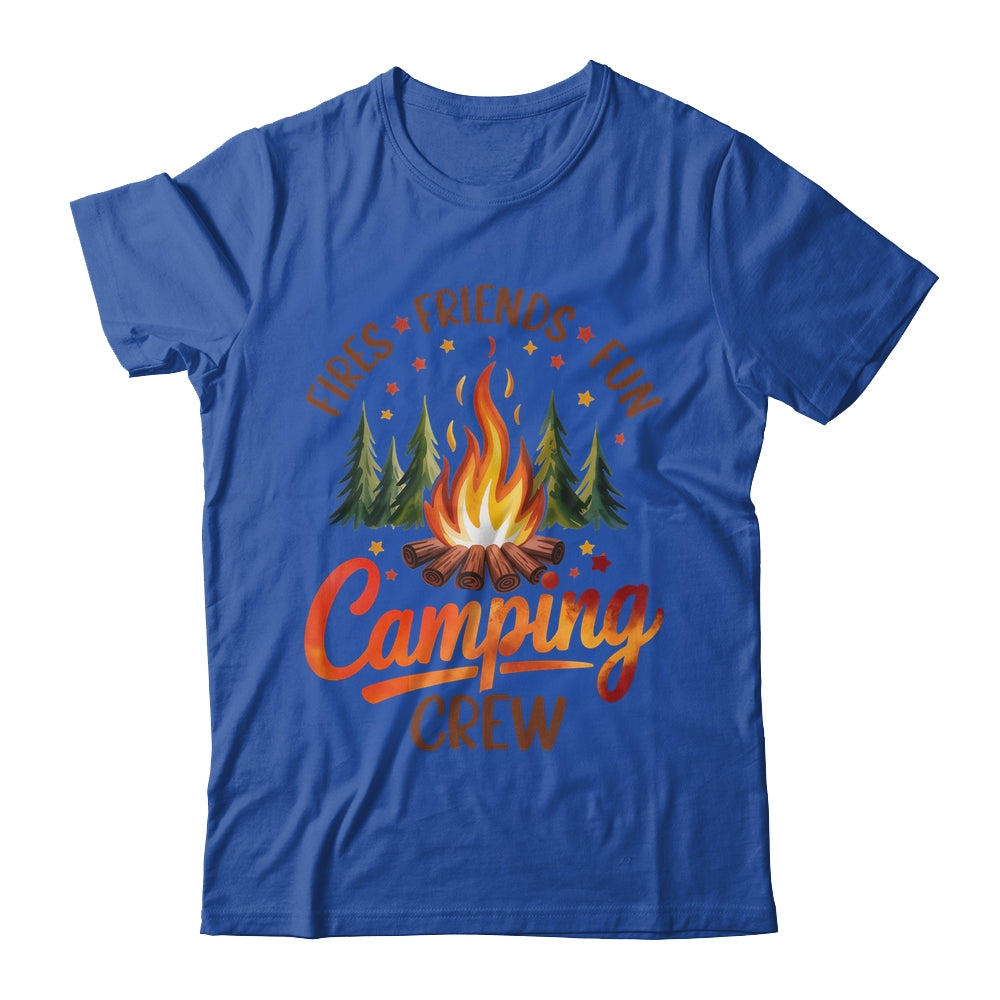 Fires Friends Fun Camping Crew Summer Camp Campfire Vacation Shirt & Tank Top | teecentury