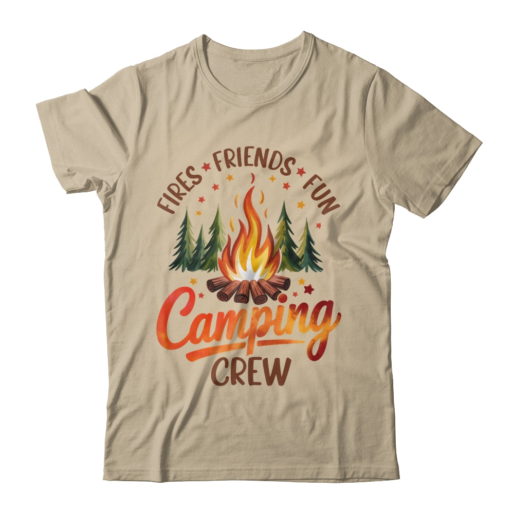 Fires Friends Fun Camping Crew Summer Camp Campfire Vacation Shirt & Tank Top | teecentury