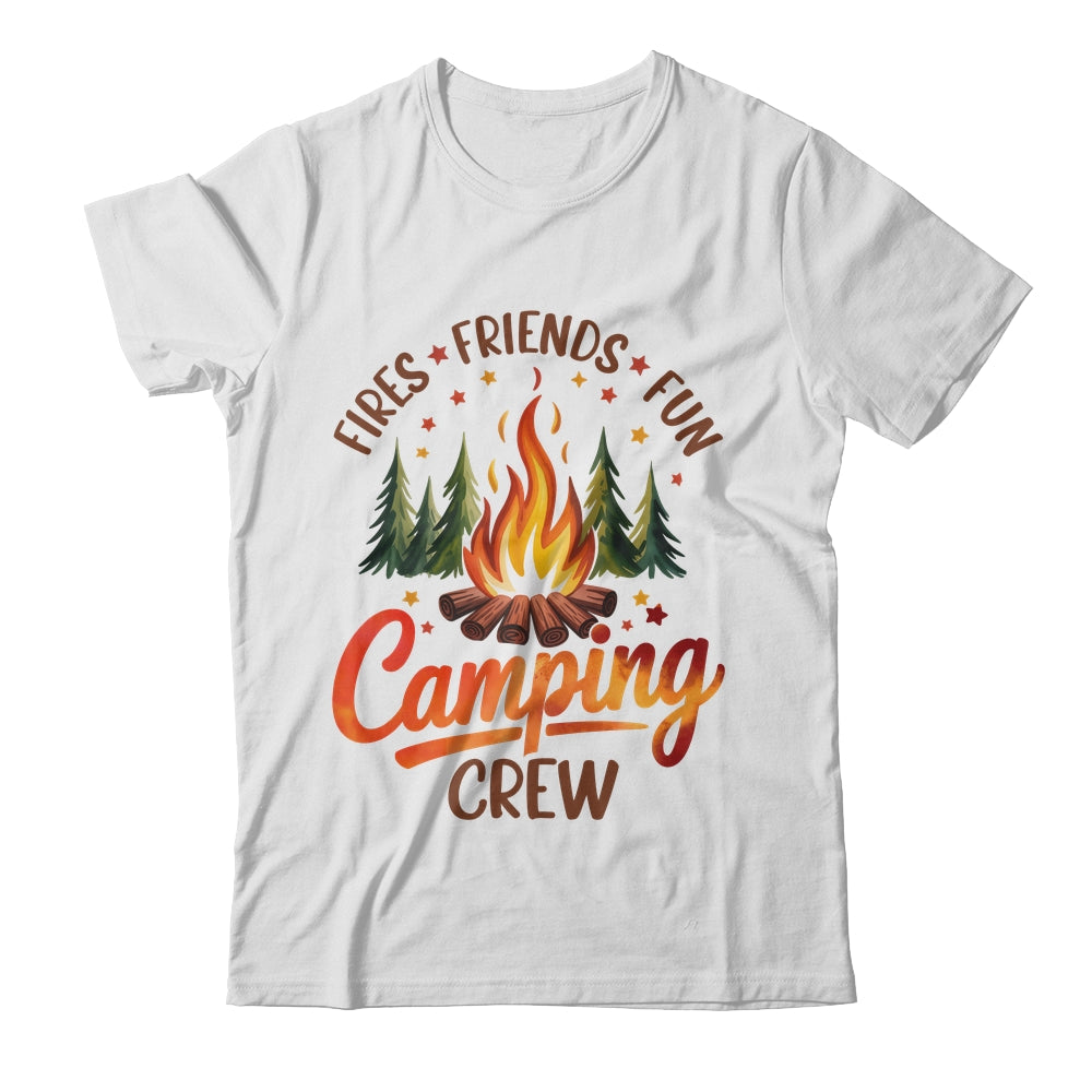Fires Friends Fun Camping Crew Summer Camp Campfire Vacation Shirt & Tank Top | teecentury