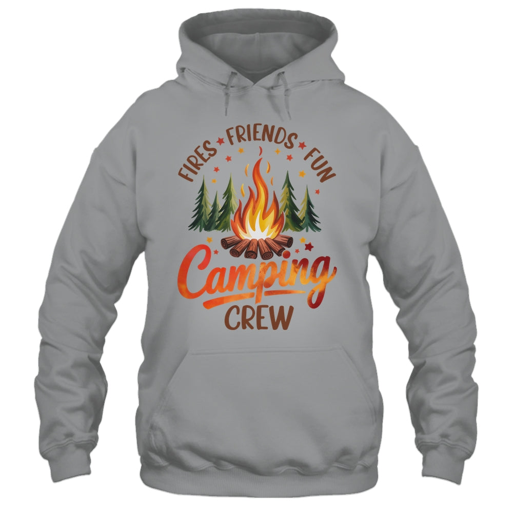 Fires Friends Fun Camping Crew Summer Camp Campfire Vacation Shirt & Tank Top | teecentury