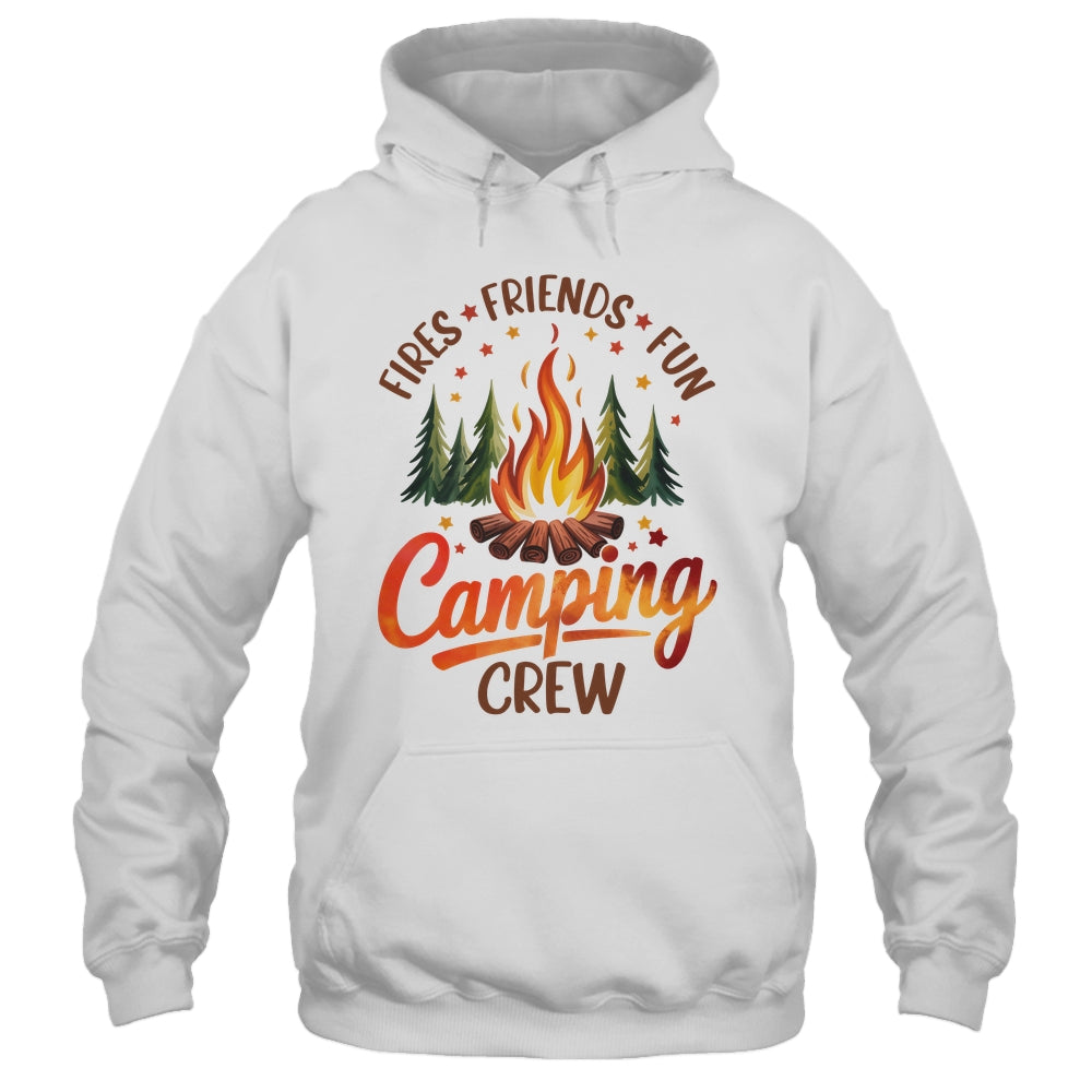 Fires Friends Fun Camping Crew Summer Camp Campfire Vacation Shirt & Tank Top | teecentury