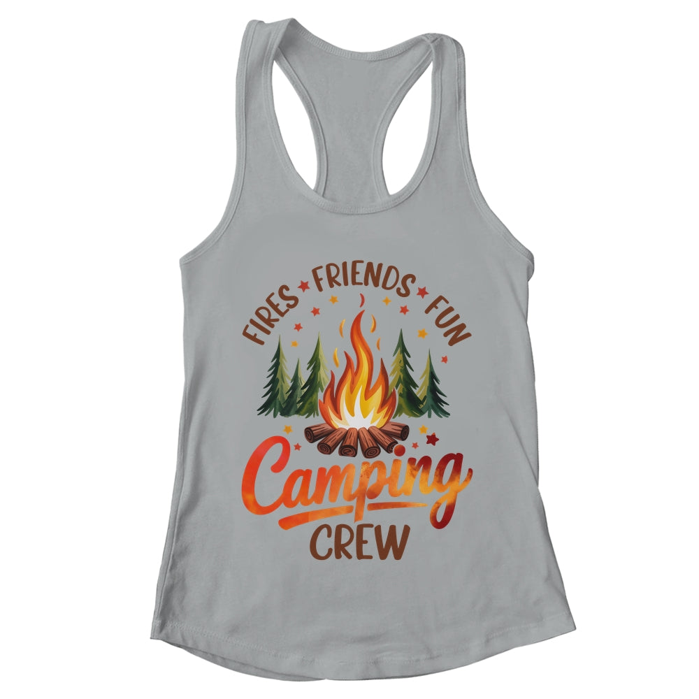 Fires Friends Fun Camping Crew Summer Camp Campfire Vacation Shirt & Tank Top | teecentury