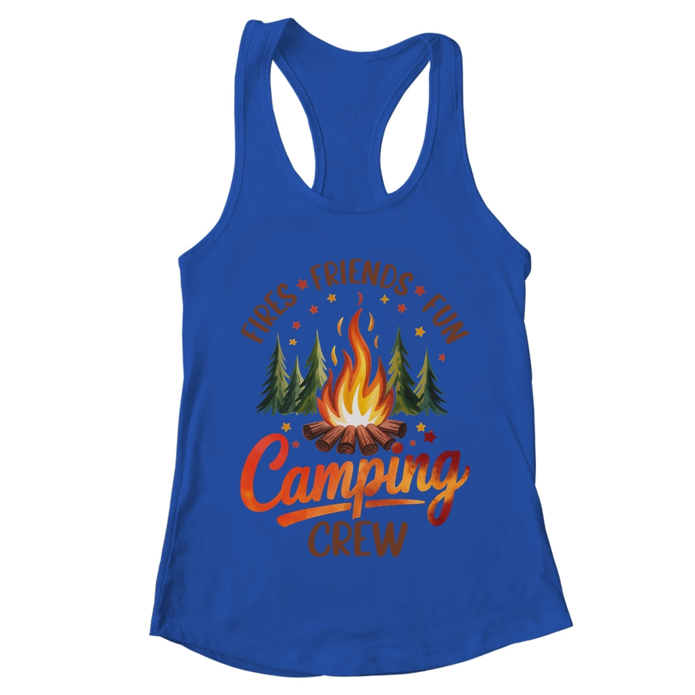 Fires Friends Fun Camping Crew Summer Camp Campfire Vacation Shirt & Tank Top | teecentury