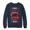 First Christmas As Aunt Red Plaid Bear Santa Hat 2025 Shirt & Sweatshirt | teecentury