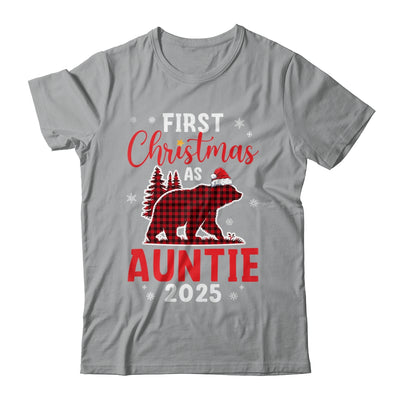 First Christmas As Auntie Red Plaid Bear Santa Hat 2025 Shirt & Sweatshirt | teecentury