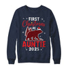 First Christmas As Auntie Red Plaid Bear Santa Hat 2025 Shirt & Sweatshirt | teecentury