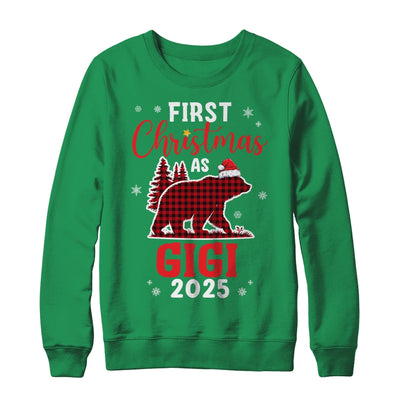 First Christmas As Gigi Red Plaid Bear Santa Hat 2025 Shirt & Sweatshirt | teecentury