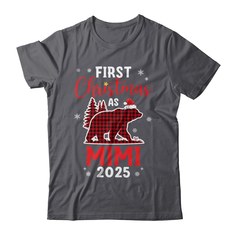 First Christmas As Mimi Red Plaid Bear Santa Hat 2025 Shirt & Sweatshirt | teecentury