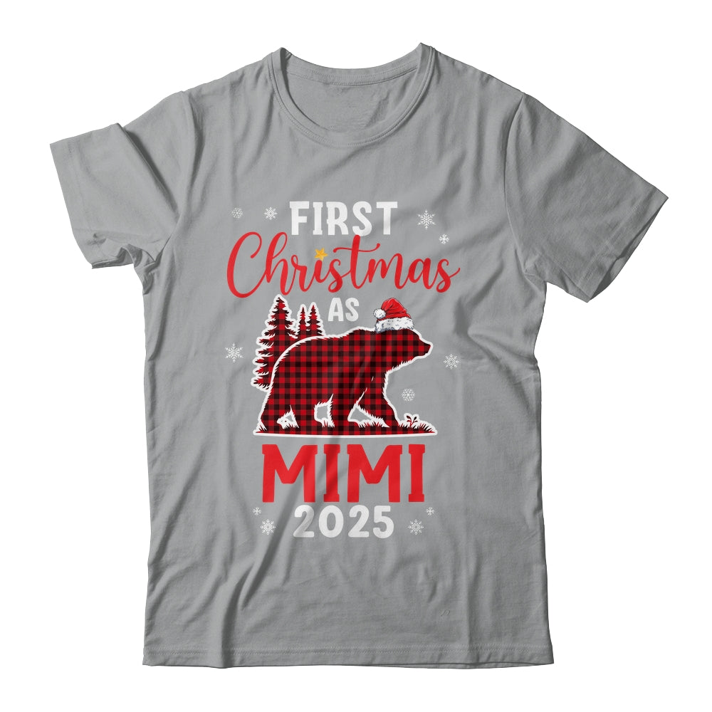 First Christmas As Mimi Red Plaid Bear Santa Hat 2025 Shirt & Sweatshirt | teecentury