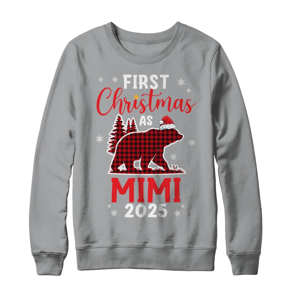First Christmas As Mimi Red Plaid Bear Santa Hat 2025 Shirt & Sweatshirt | teecentury