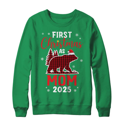 First Christmas As Mom Red Plaid Bear Santa Hat 2025 Shirt & Sweatshirt | teecentury