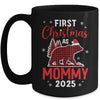 First Christmas As Mommy Red Plaid Bear Santa Hat 2025 Mug | teecentury