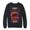 First Christmas As Nana Red Plaid Bear Santa Hat 2025 Shirt & Sweatshirt | teecentury