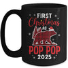 First Christmas As Pop Pop Red Plaid Bear Santa Hat 2025 Mug | teecentury