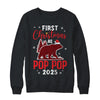 First Christmas As Pop Pop Red Plaid Bear Santa Hat 2025 Shirt & Sweatshirt | teecentury