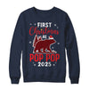 First Christmas As Pop Pop Red Plaid Bear Santa Hat 2025 Shirt & Sweatshirt | teecentury