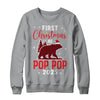 First Christmas As Pop Pop Red Plaid Bear Santa Hat 2025 Shirt & Sweatshirt | teecentury