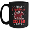 First Christmas As Sister Red Plaid Bear Santa Hat 2025 Mug | teecentury