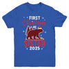 First Christmas As Sister Red Plaid Bear Santa Hat 2025 Youth Shirt | teecentury