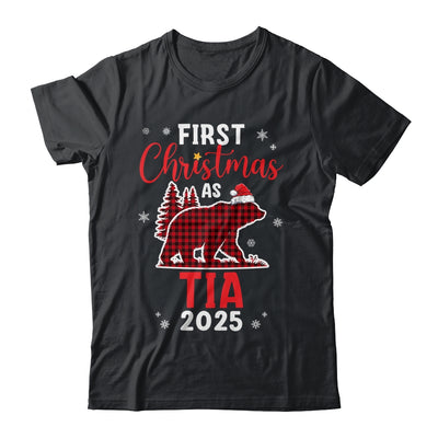 First Christmas As Tia Red Plaid Bear Santa Hat 2025 Shirt & Sweatshirt | teecentury