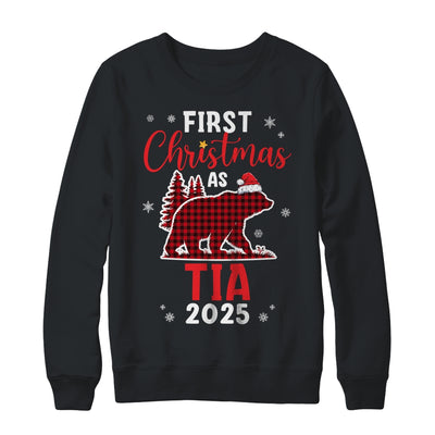 First Christmas As Tia Red Plaid Bear Santa Hat 2025 Shirt & Sweatshirt | teecentury