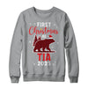 First Christmas As Tia Red Plaid Bear Santa Hat 2025 Shirt & Sweatshirt | teecentury