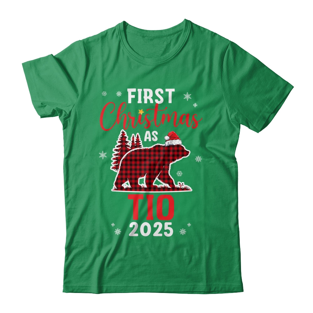 First Christmas As Tio Red Plaid Bear Santa Hat 2025 Shirt & Sweatshirt | teecentury