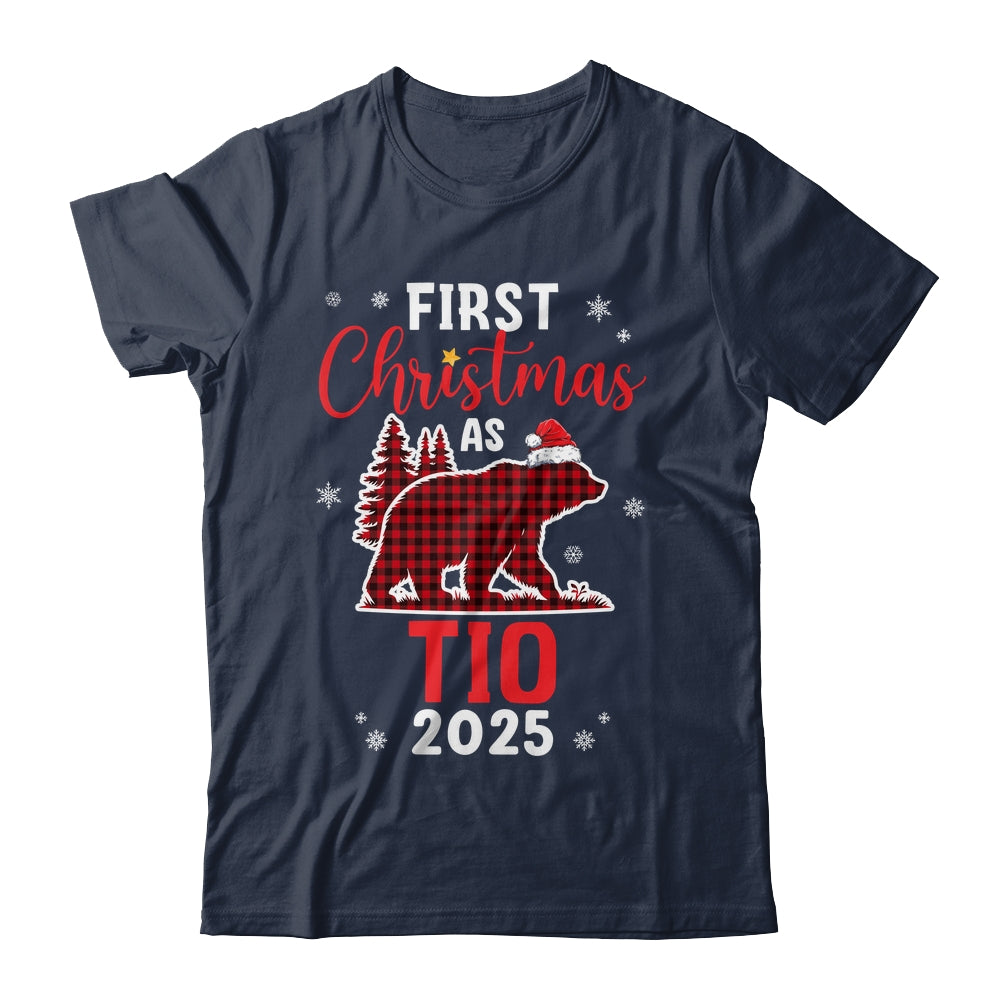 First Christmas As Tio Red Plaid Bear Santa Hat 2025 Shirt & Sweatshirt | teecentury