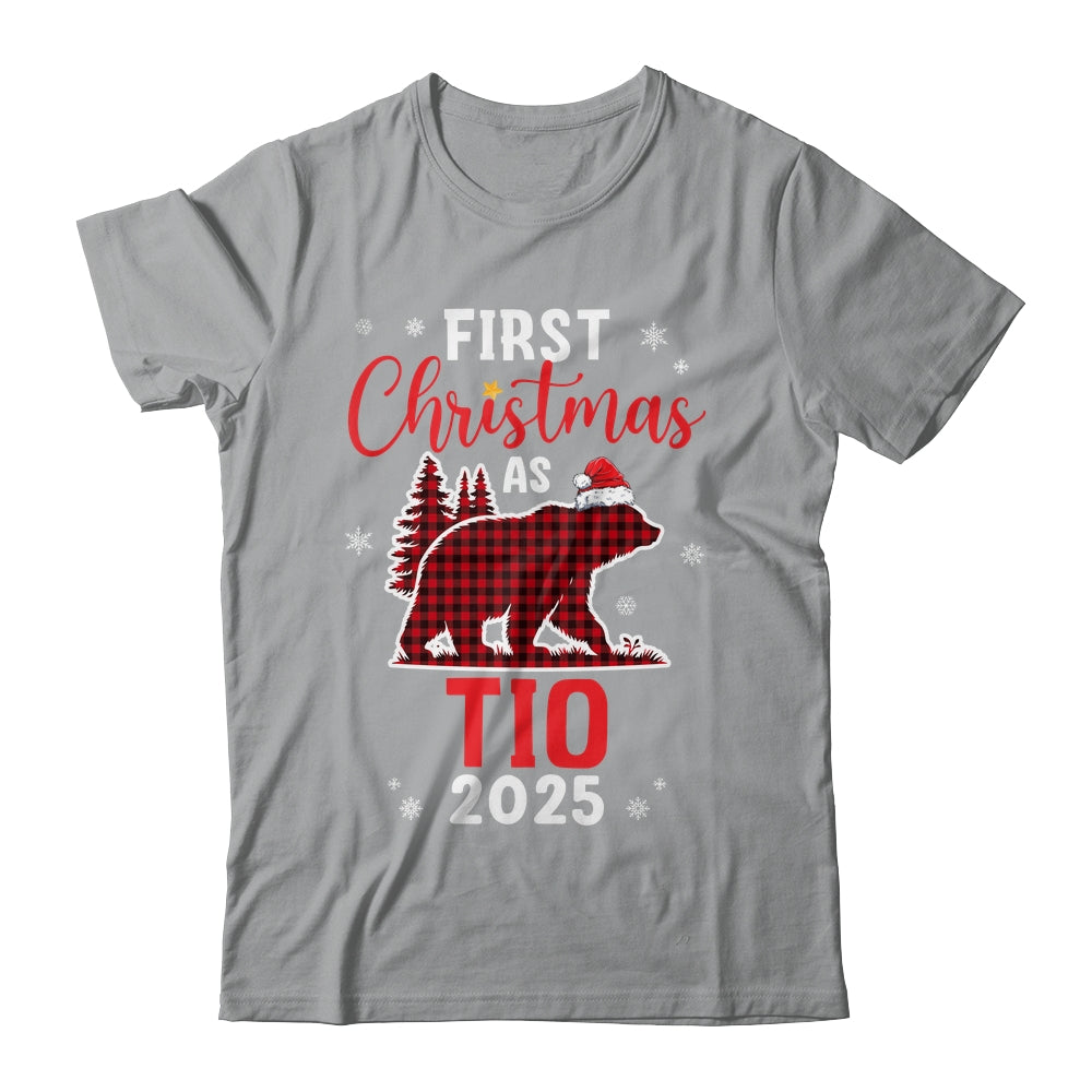 First Christmas As Tio Red Plaid Bear Santa Hat 2025 Shirt & Sweatshirt | teecentury