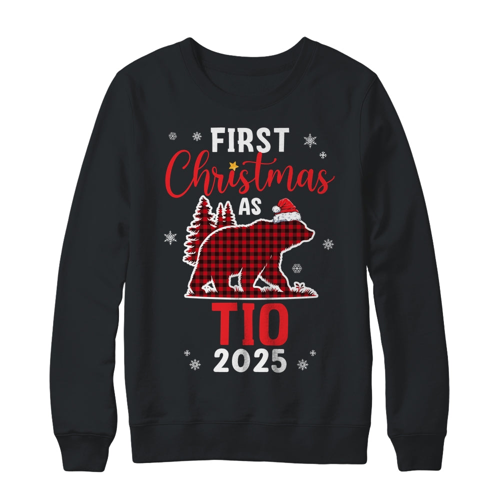 First Christmas As Tio Red Plaid Bear Santa Hat 2025 Shirt & Sweatshirt | teecentury