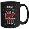 First Christmas As Titi Red Plaid Bear Santa Hat 2025 Mug | teecentury