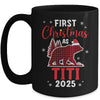 First Christmas As Titi Red Plaid Bear Santa Hat 2025 Mug | teecentury