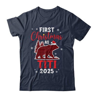 First Christmas As Titi Red Plaid Bear Santa Hat 2025 Shirt & Sweatshirt | teecentury