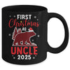 First Christmas As Uncle Red Plaid Bear Santa Hat 2025 Mug | teecentury