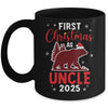 First Christmas As Uncle Red Plaid Bear Santa Hat 2025 Mug | teecentury
