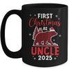 First Christmas As Uncle Red Plaid Bear Santa Hat 2025 Mug | teecentury