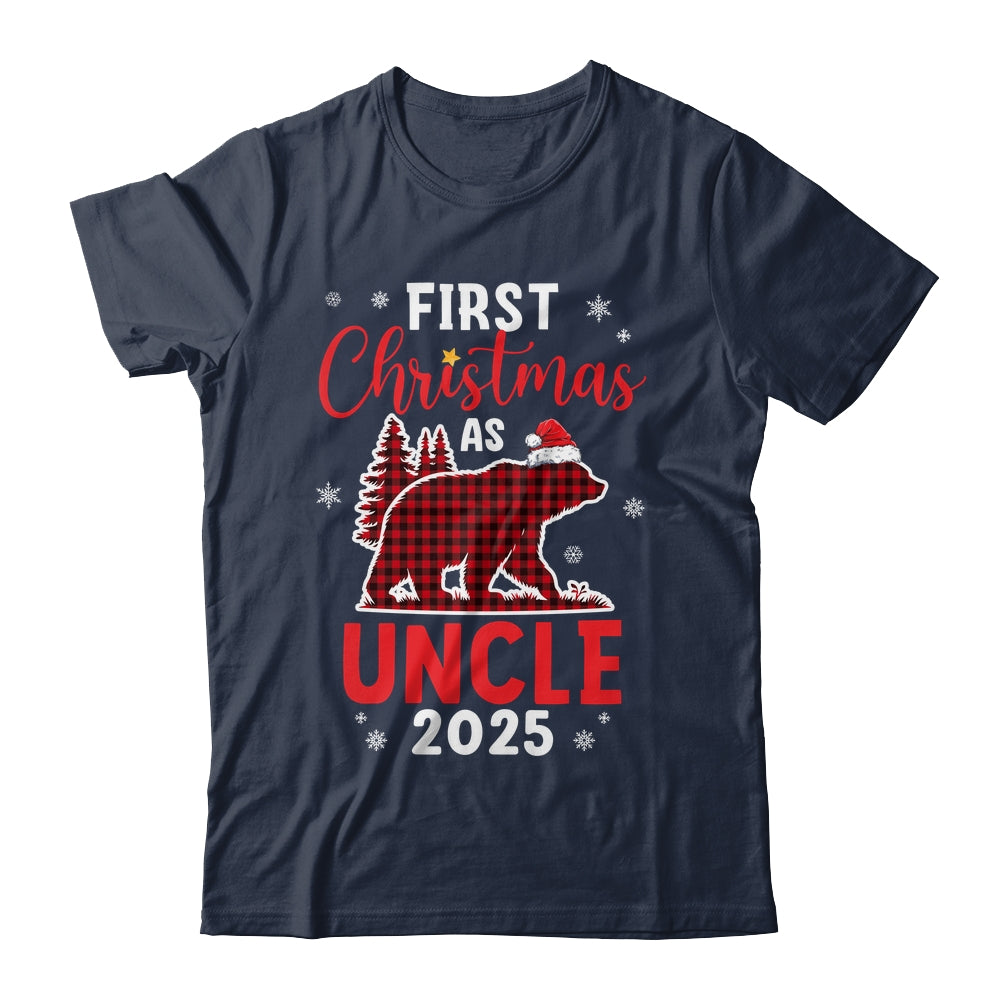 First Christmas As Uncle Red Plaid Bear Santa Hat 2025 Shirt & Sweatshirt | teecentury