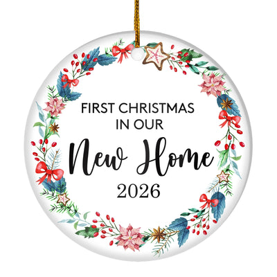 First Christmas In Our New Home Mr And Mrs 2025 For Wedding Newlywed Couple (19) 2025 Christmas Tree Ornament | teecentury