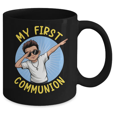 First Communion Boys Dabbing 1st Communion Holy Christian Mug | teecentury